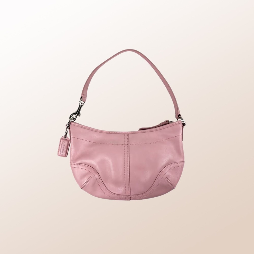 Coach Hobo Mini Baby Pink Leather Shoulder Bag